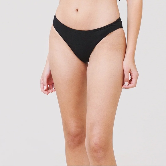 NWT Eberjey Women’s So Solid Annia Bikini Bottoms in Black in size XS - Picture 1 of 8